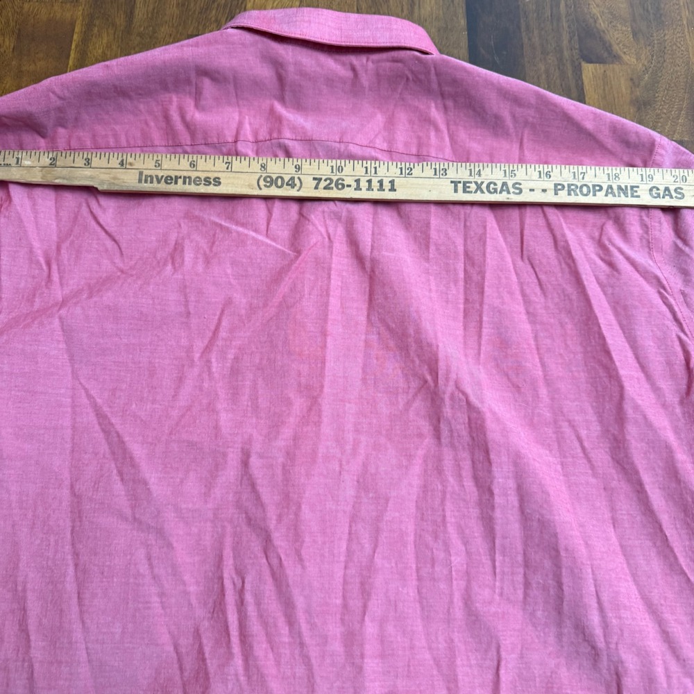 J Ferrar Mens Pink Slim Fit Stretch Button Down Dress‎ Shirt XL 17 17.5 - Picture 8 of 8